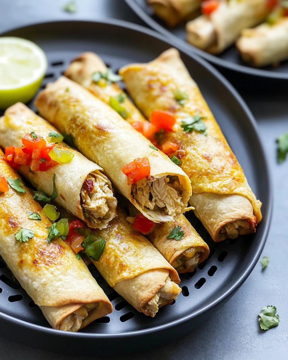 Air Fryer Green Chile Chicken Taquitos 6 Air Fryer Green Chile Chicken Taquitos