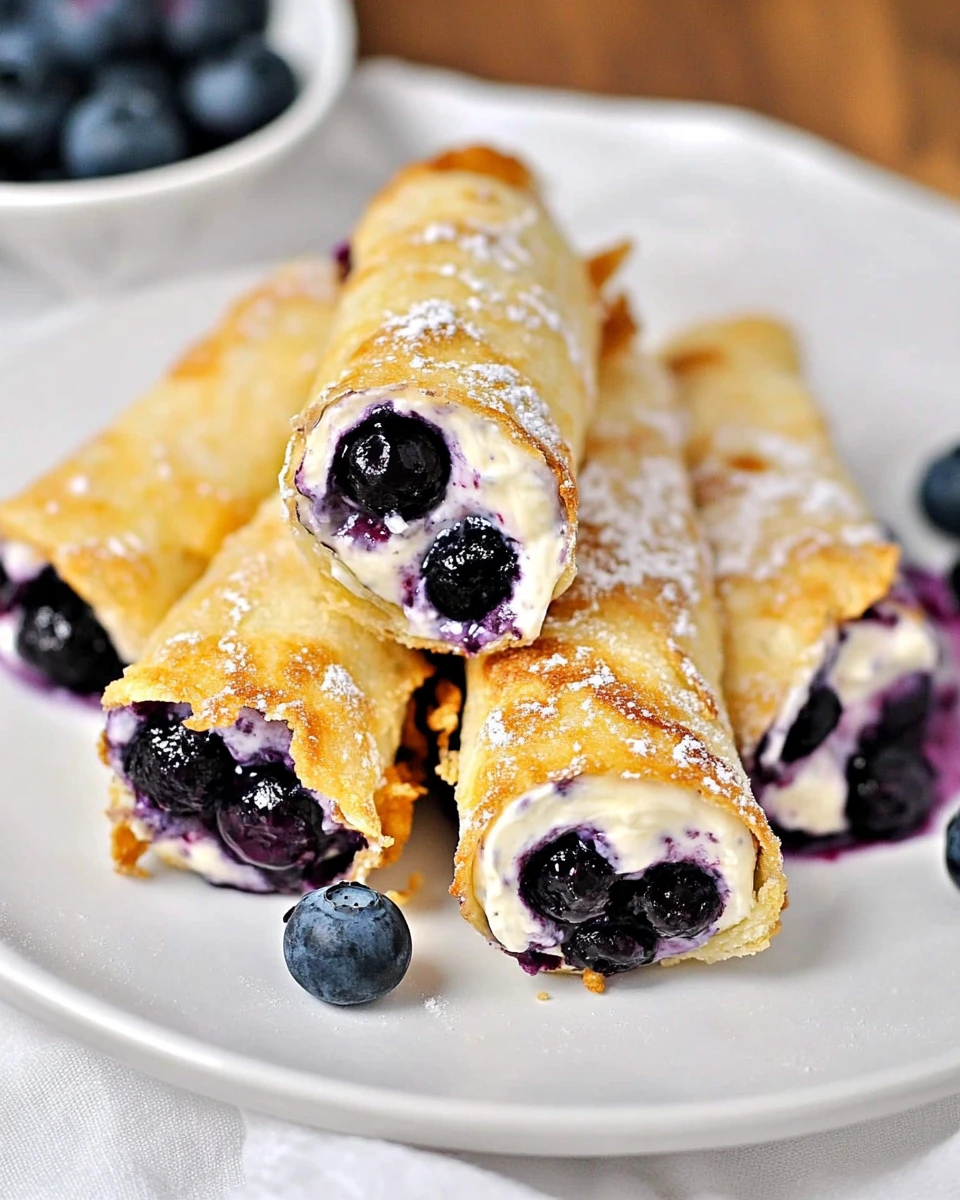 Crispy Keto Blueberry Cream Cheese Roll-Ups 6 Crispy Keto Blueberry Cream Cheese Roll-Ups