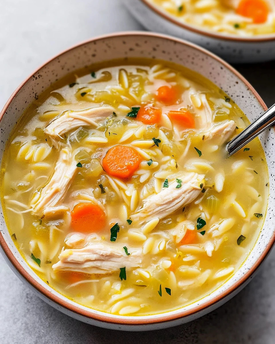 Lemon Chicken Orzo Soup