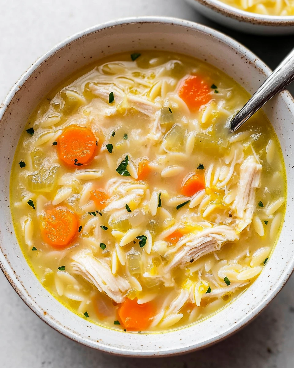 Lemon Chicken Orzo Soup