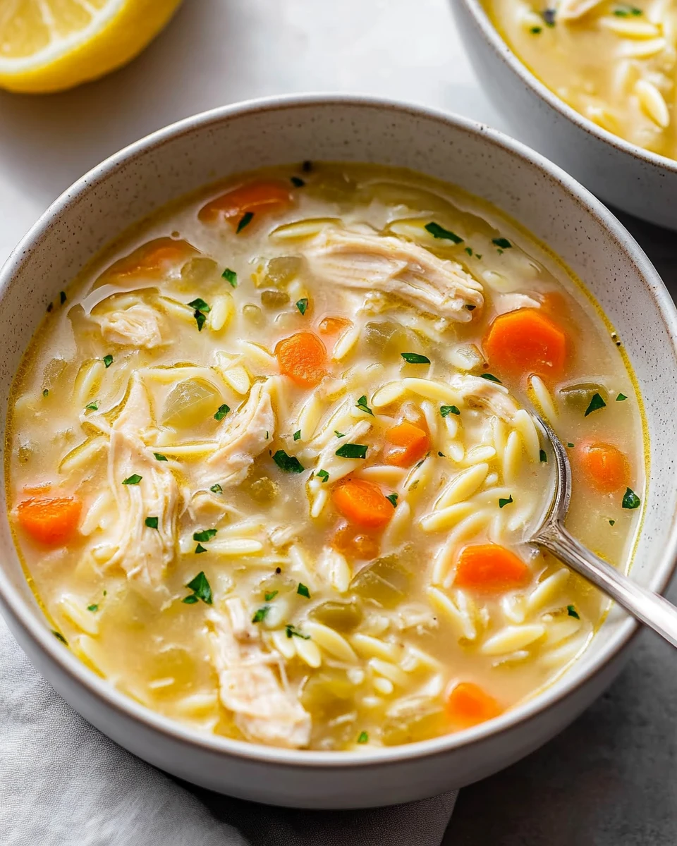Lemon Chicken Orzo Soup