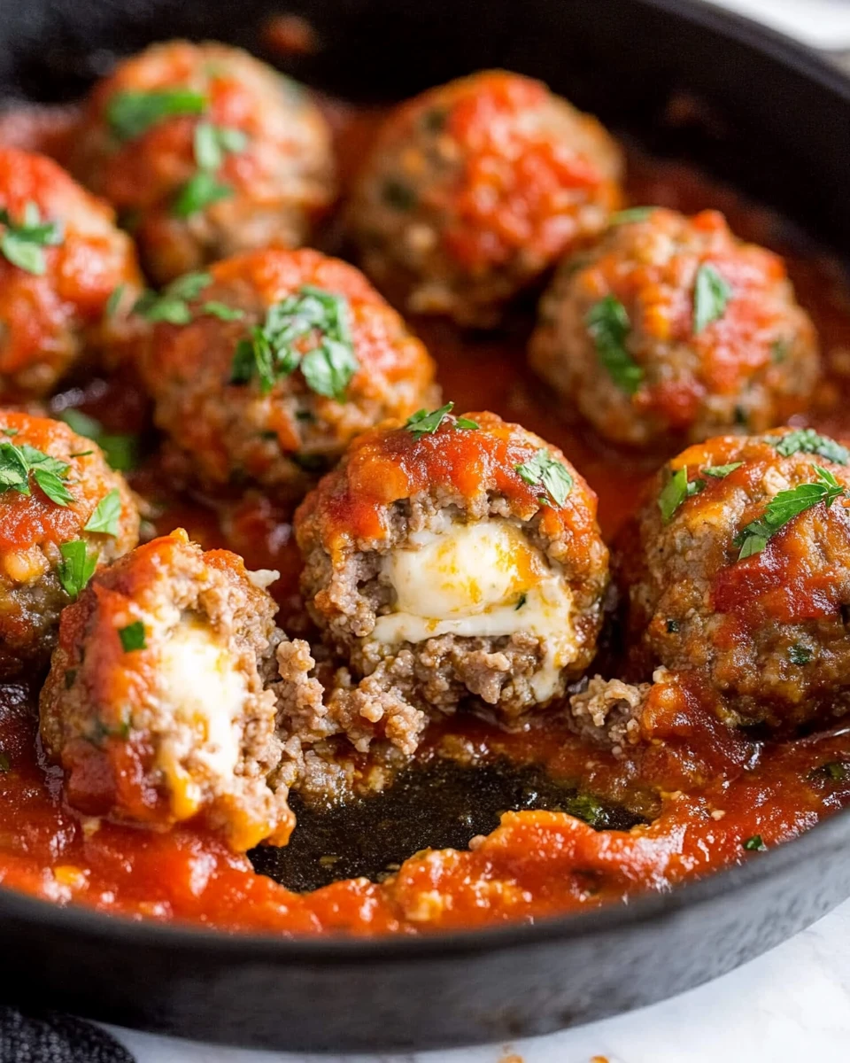Mozzarella Stuffed Meatballs 6 Mozzarella Stuffed Meatballs